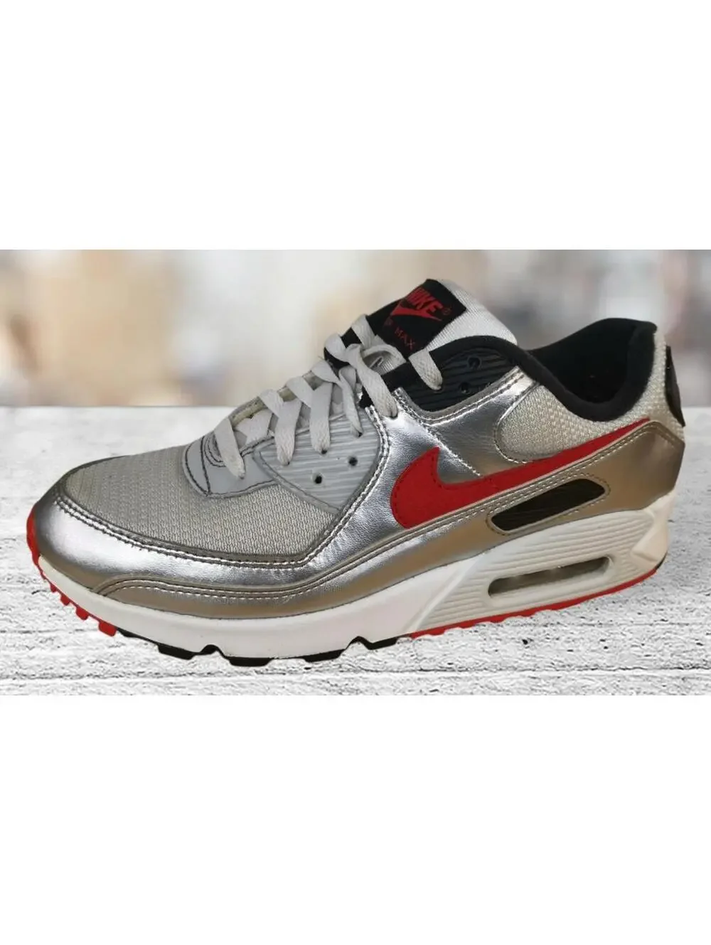 Nike Men’s Air Max 90 Training‎ Size 9.5 Silver/Red DX4233-001